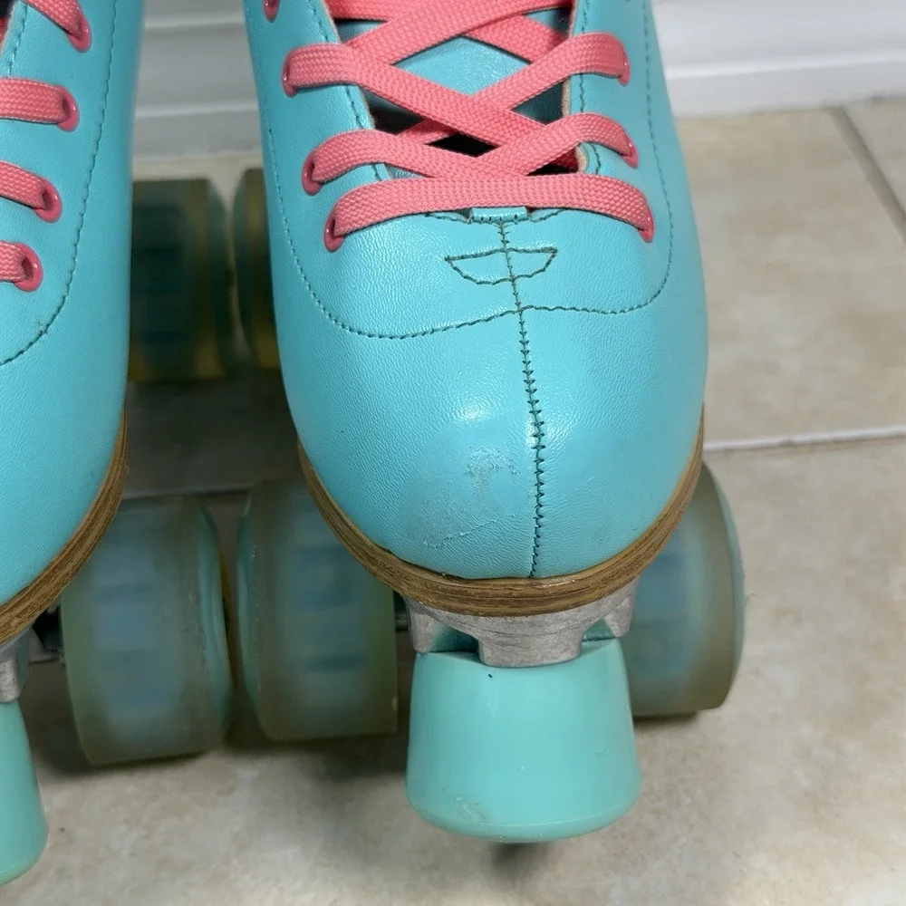 Impala Rollerskates Sidewalk Aqua Pink Quad Roller Skates Women's Size 7 EU 38
